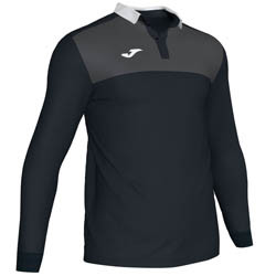 JOMA WINNER II POLO CU MANECA LUNGA NEGRU-GRI