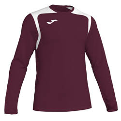 JOMA CHAMPION V TRICOU CU MANECA LUNGA BURGUNDI ROSU-ALB